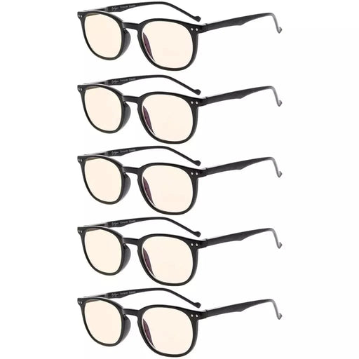 eyekeeper.com 5 Pack Blue Light Blocking Reading Glasses Vintage Oval Readers CG065 Eyeglasses