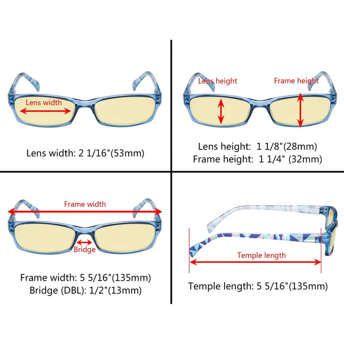 Eyekeeper - 5 Pack Stylish Blue Light Blocking Reading Glasses Tmcgt1803