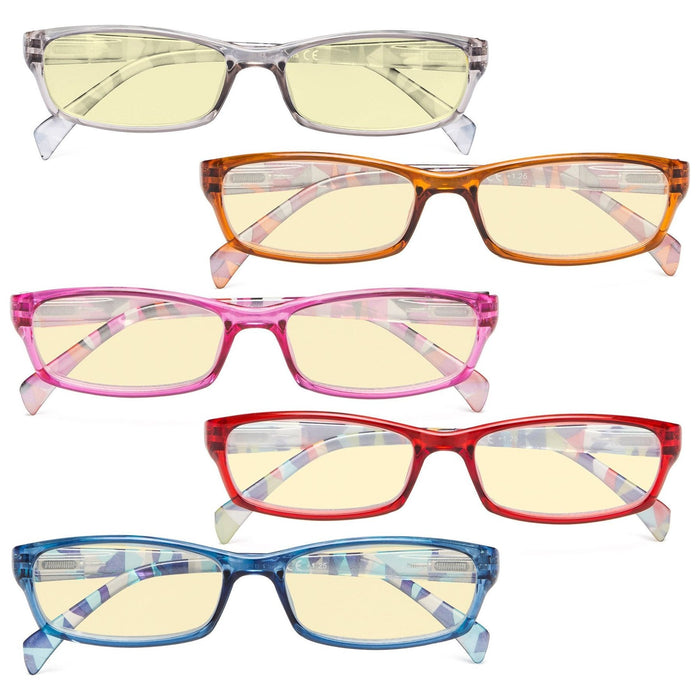 Eyekeeper - 5 Pack Stylish Blue Light Blocking Reading Glasses Tmcgt1803