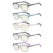 eyekeeper.com 5 Pack Blue Light Filter Eyeglasses with Crystals UV17001 Eyeglasses
