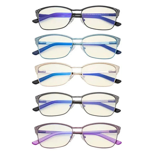 eyekeeper.com 5 Pack Blue Light Filter Eyeglasses with Crystals UV17001 Eyeglasses