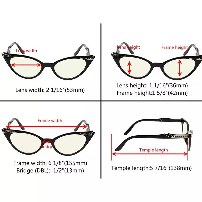 eyekeeper.com 5 Pack Cat-eye Blue Light Blocking Reading Glasses CG914 Eyeglasses