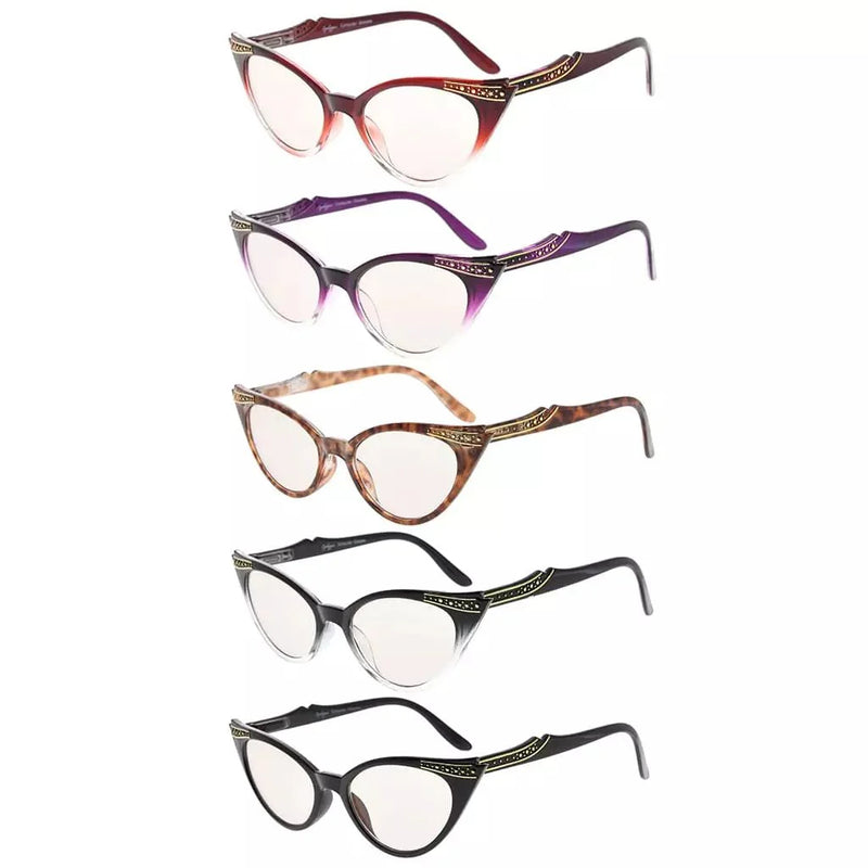 eyekeeper.com 5 Pack Cat-eye Blue Light Blocking Reading Glasses CG914 Eyeglasses
