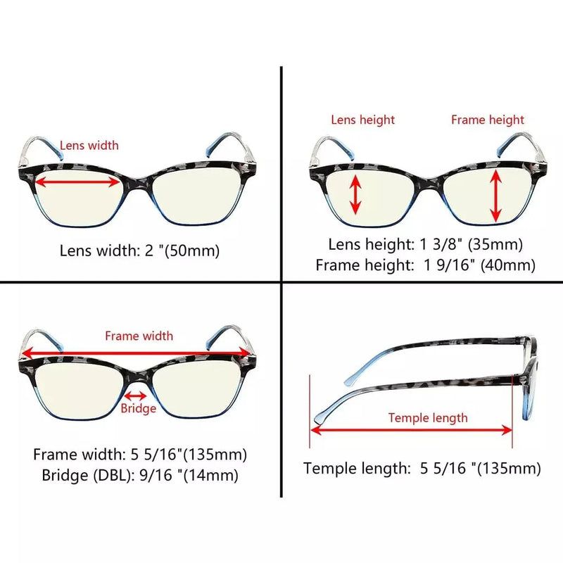eyekeeper.com 5 Pack Cat-eye Blue Light Filter Readers UVR9111 Eyeglasses
