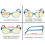 eyekeeper.com 5 Pack Cat-eye Blue Light Blocking Reading Glasses TMFH2 Eyeglasses