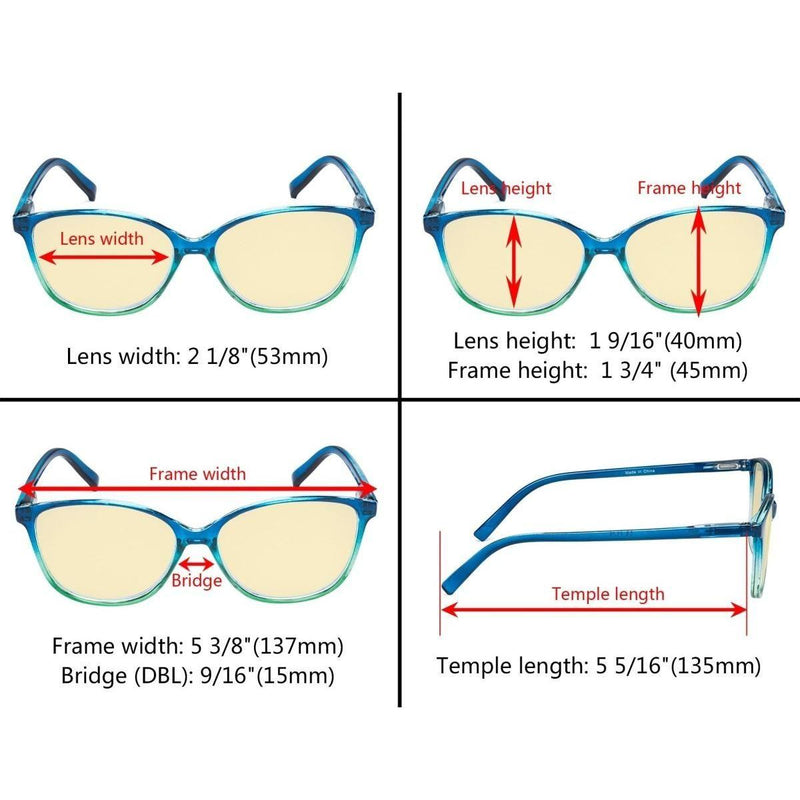 eyekeeper.com 5 Pack Cat-eye Blue Light Blocking Reading Glasses TMFH2 Eyeglasses