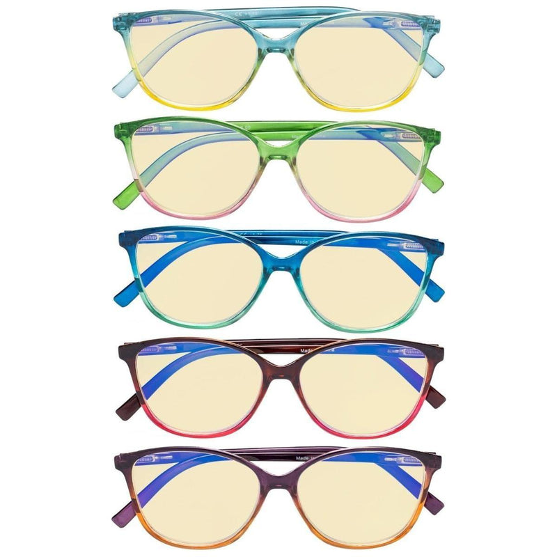 eyekeeper.com 5 Pack Cat-eye Blue Light Blocking Reading Glasses TMFH2 Eyeglasses