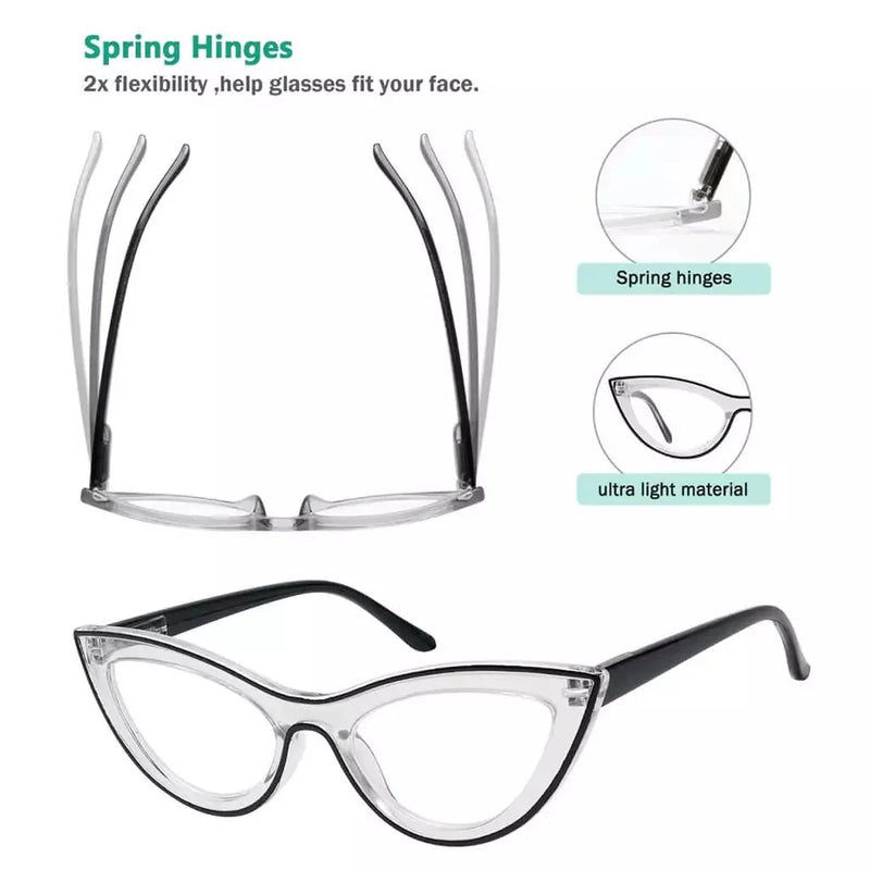 eyekeeper.com 5 Pack Cat-eye Fashion Reading Glasses Contrast Color Readers R2121 Eyeglasses