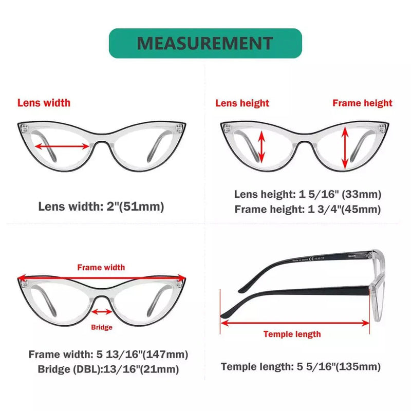 eyekeeper.com 5 Pack Cat-eye Fashion Reading Glasses Contrast Color Readers R2121 Eyeglasses