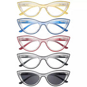 eyekeeper.com 5 Pack Cat-eye Fashion Reading Glasses Contrast Color Readers R2121 Eyeglasses