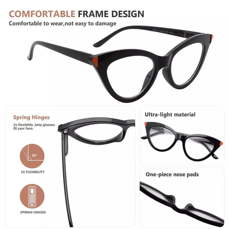 eyekeeper.com 5 Pack Cat-eye Fashionable Reading Glasses Style Readers R2103 Eyeglasses