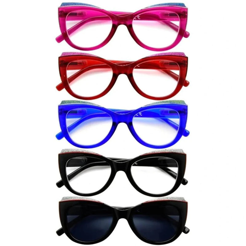 eyekeeper.com 5 Pack Cat-eye Reading Glasses Charming Readers R2118 Eyeglasses
