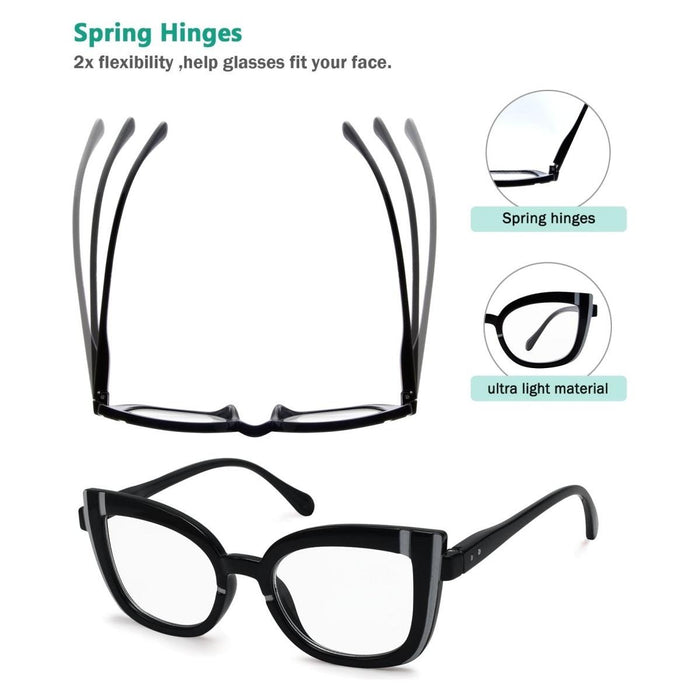 Eyekeeper - 5 Pack Cat-Eye Reading Glasses Cute Readers R2117