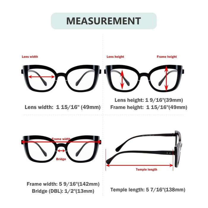 Eyekeeper - 5 Pack Cat-Eye Reading Glasses Cute Readers R2117