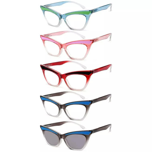 eyekeeper.com 5 Pack Cat-eye Reading Glasses Cute Readers R2132 Eyeglasses
