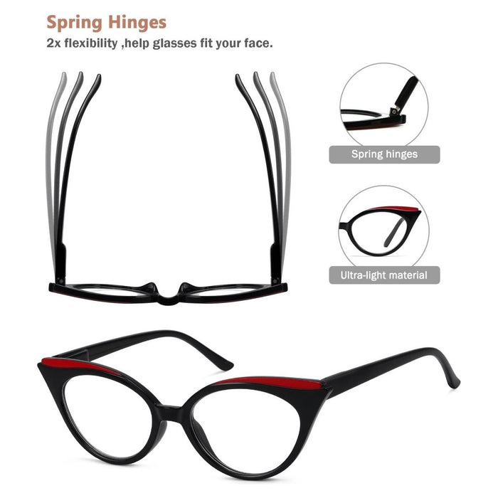 Eyekeeper - 5 Pack Cat-Eye Reading Glasses Design Readers R2125