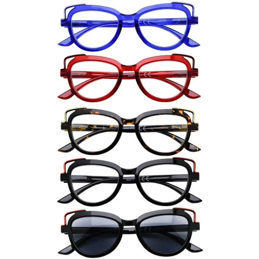 eyekeeper.com 5 Pack Cat-eye Reading Glasses Stylish Readers R2113 Eyeglasses