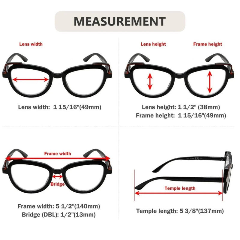 eyekeeper.com 5 Pack Cat-eye Reading Glasses Stylish Readers R2113 Eyeglasses