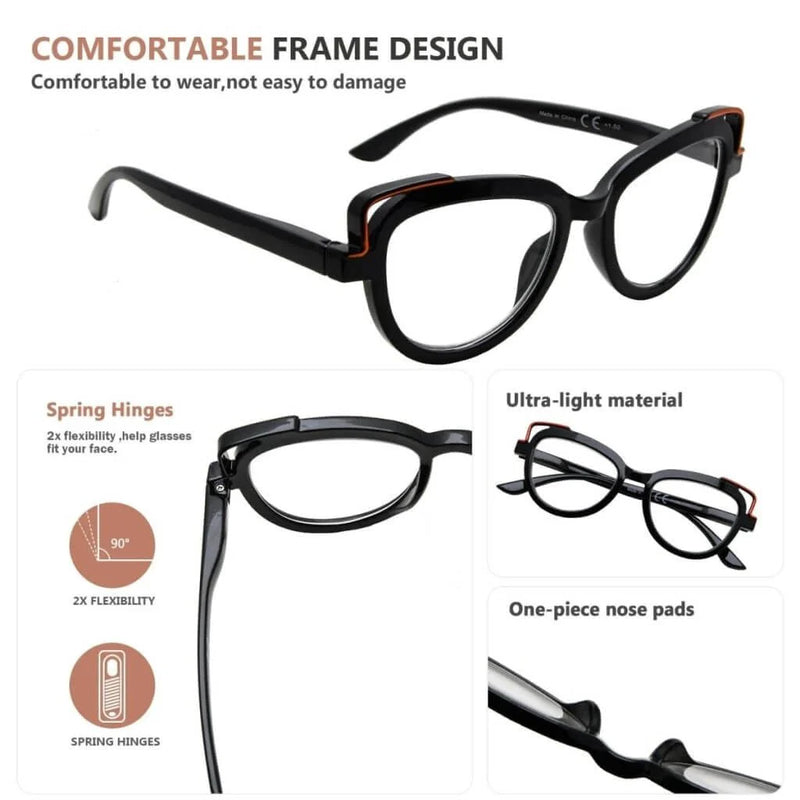eyekeeper.com 5 Pack Cat-eye Reading Glasses Stylish Readers R2113 Eyeglasses