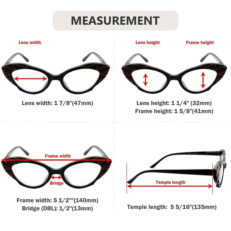 eyekeeper.com 5 Pack Cat-eye Reading Glasses Stylish Readers R2116 Eyeglasses
