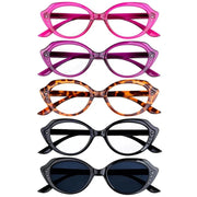 eyekeeper.com 5 Pack Cat-eye Reading Glasses Stylish Readers R2124 Eyeglasses