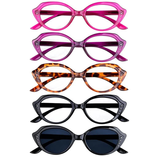 eyekeeper.com 5 Pack Cat-eye Reading Glasses Stylish Readers R2124 Eyeglasses