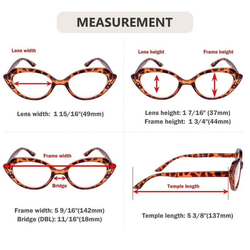 eyekeeper.com 5 Pack Cat-eye Reading Glasses Stylish Readers R2124 Eyeglasses