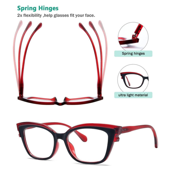 Eyekeeper - 5 Pack Cat-Eye Reading Glasses Stylish Readers R2127