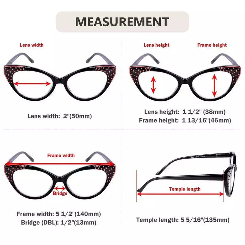 eyekeeper.com 5 Pack Cat-eye Reading Glasses Thick Rimmed Readers R2115 Eyeglasses