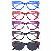 eyekeeper.com 5 Pack Cat-eye Reading Glasses Thick Rimmed Readers R2115 Eyeglasses