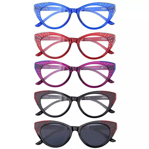 eyekeeper.com 5 Pack Cat-eye Reading Glasses Thick Rimmed Readers R2115 Eyeglasses