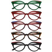eyekeeper.com 5 Pack Cat-eye Reading Glasses Trendy Readers R2125 Eyeglasses