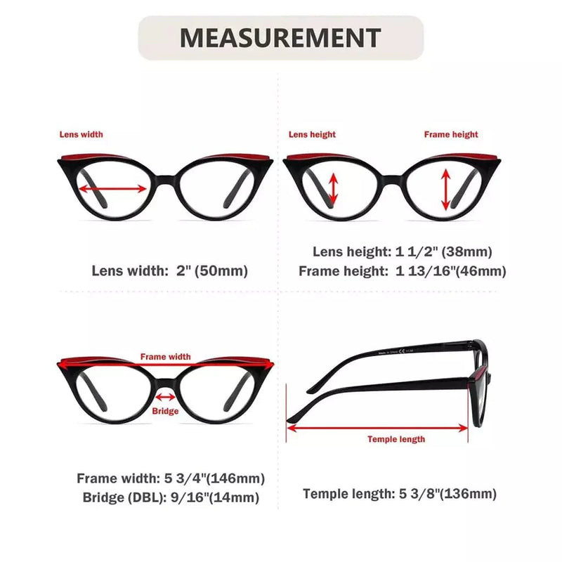 eyekeeper.com 5 Pack Cat-eye Reading Glasses Trendy Readers R2125 Eyeglasses