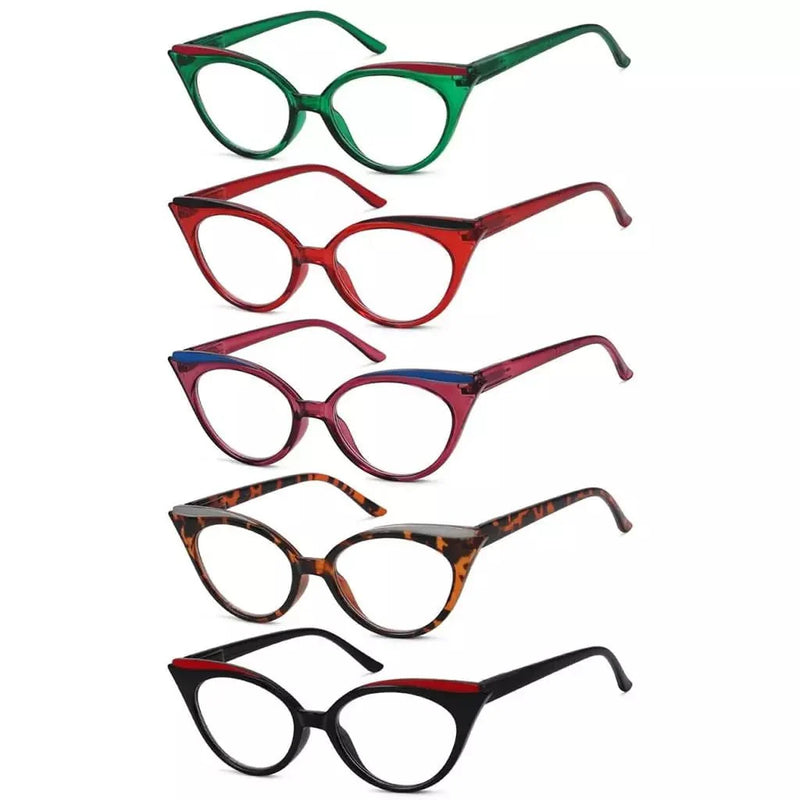 eyekeeper.com 5 Pack Cat-eye Reading Glasses Trendy Readers R2125 Eyeglasses