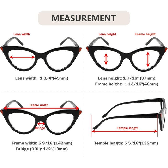 Eyekeeper - 5 Pack Cat-Eye Reading Glasses R2103