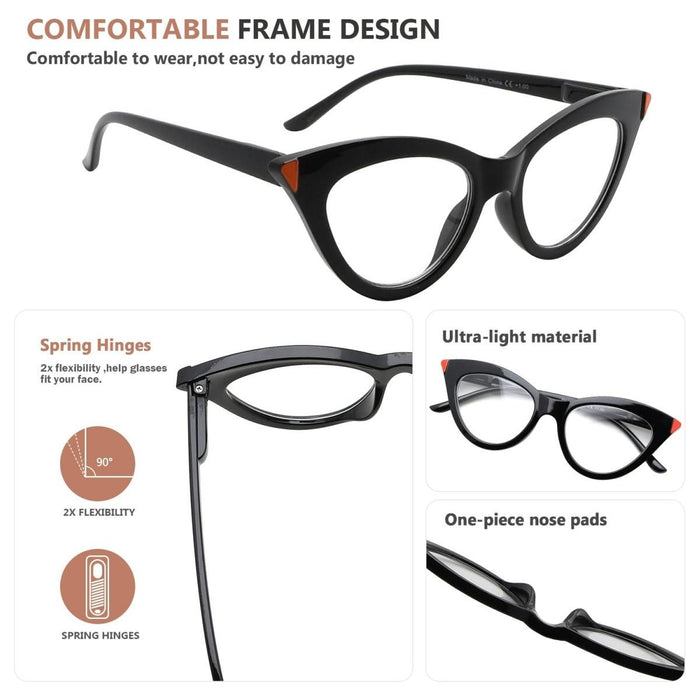 Eyekeeper - 5 Pack Cat-Eye Reading Glasses R2103