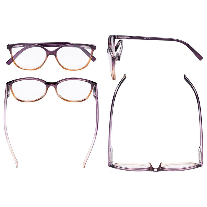 Eyekeeper - 5 Pack Two-Tone Stylish Reading Glasses Rfh2-A