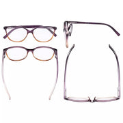 eyekeeper.com 5 Pack Cat-eye Two-tone Reading Glasses Stylish Readers RFH2-A Eyeglasses