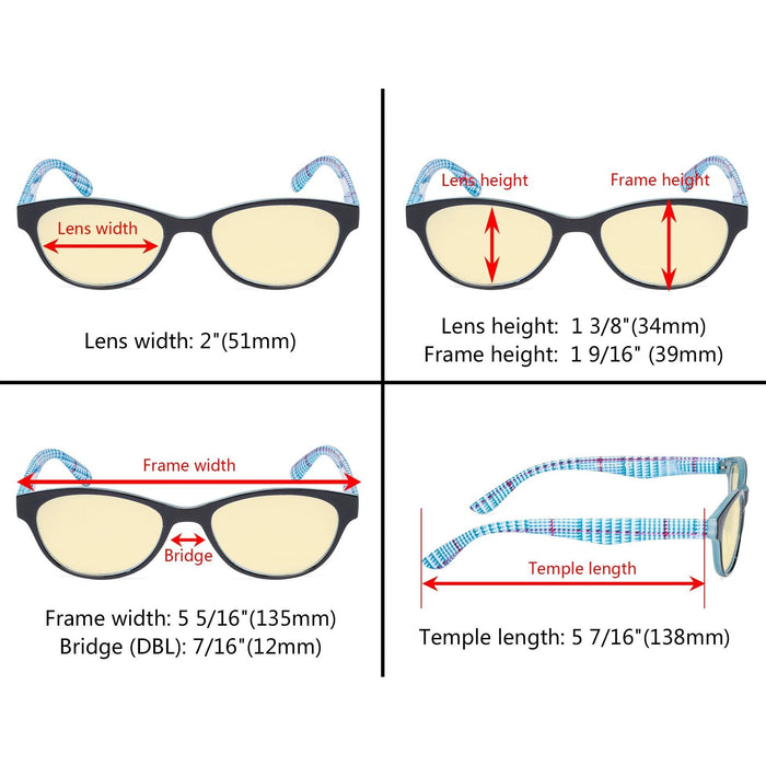 Eyekeeper - 5 Pack Cat-Eye Blue Light Blocking Readers Pattern Tm074