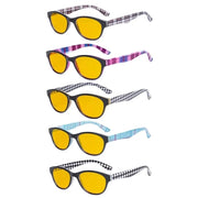 eyekeeper.com 5 Pack Chic Blue Light Blocking Reading Glasses HP074 Eyeglasses