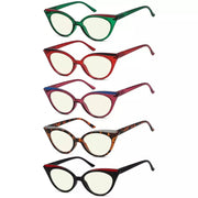 eyekeeper.com 5 Pack Chic Cat-eye Blue Light Filter Reading Glasses UV2125 Eyeglasses