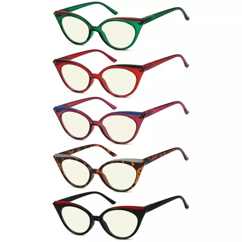 eyekeeper.com 5 Pack Chic Cat-eye Blue Light Filter Reading Glasses UV2125 Eyeglasses