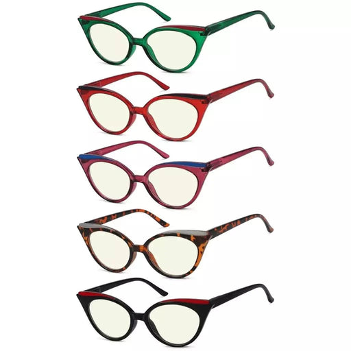 eyekeeper.com 5 Pack Chic Cat-eye Blue Light Filter Reading Glasses UV2125 Eyeglasses