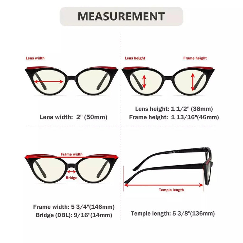eyekeeper.com 5 Pack Chic Cat-eye Blue Light Filter Reading Glasses UV2125 Eyeglasses