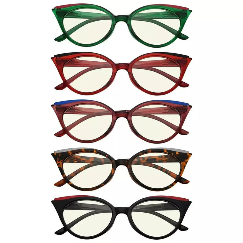eyekeeper.com 5 Pack Chic Cat-eye Blue Light Filter Reading Glasses UV2125 Eyeglasses