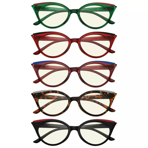 eyekeeper.com 5 Pack Chic Cat-eye Blue Light Filter Reading Glasses UV2125 Eyeglasses