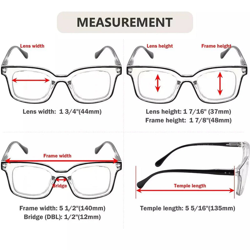 eyekeeper.com 5 Pack Chic Double Color Reading Glasses Square Readers R2105 Eyeglasses
