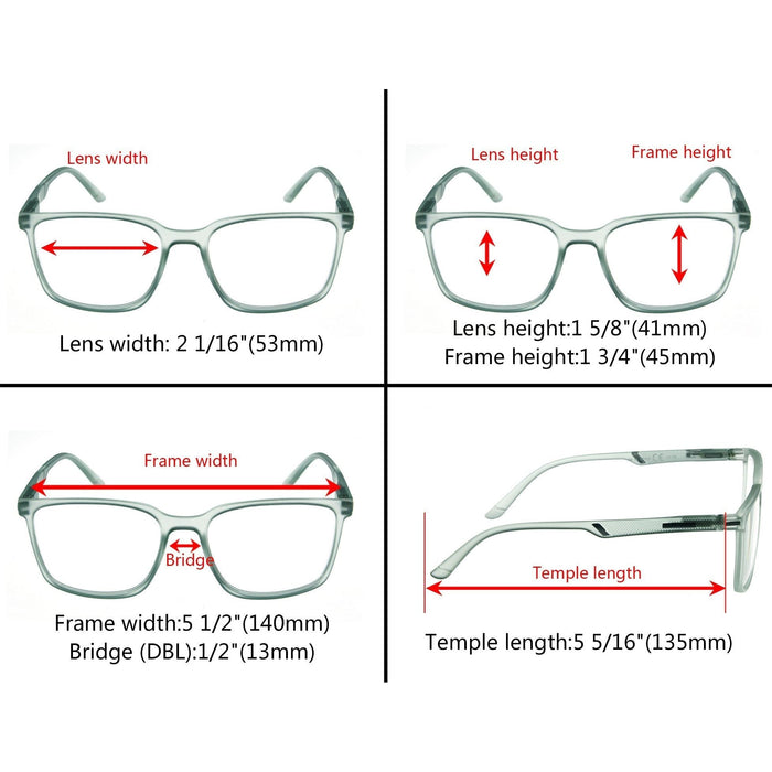 Eyekeeper - 5 Pack Chic Modern Frame Reading Glasses R151