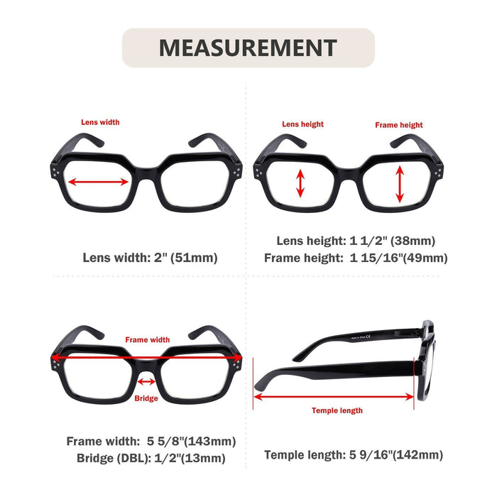 Eyekeeper - 5 Pack Stylish Design Trendy Polygon Reading Glasses R2130