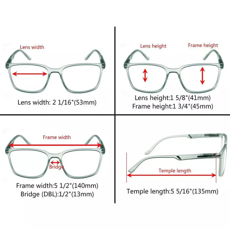 eyekeeper.com 5 Pack Chic Modern Frame Reading Glasses R151 Eyeglasses